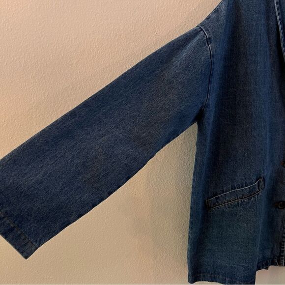NWT Promesa Denim Jacket Women Oversized Boxy Pockets Button Front Y2K - Picture 4 of 9
